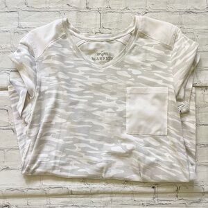Warrior Grey & White Camo Athletic Vneck Shirt